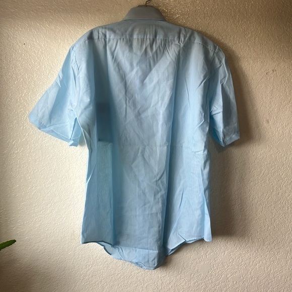 Arrow Belmont Club Decton Perma-Iron Made in USA Blue Short Sleeve Shirt men 16 - Picture 9 of 17